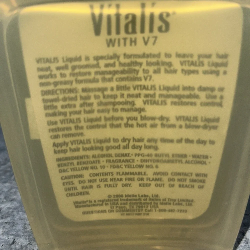 Original Formula Vitalis V7 Hair Tonic  W/DiHydroabietyl Alcohol  7 fl oz. New